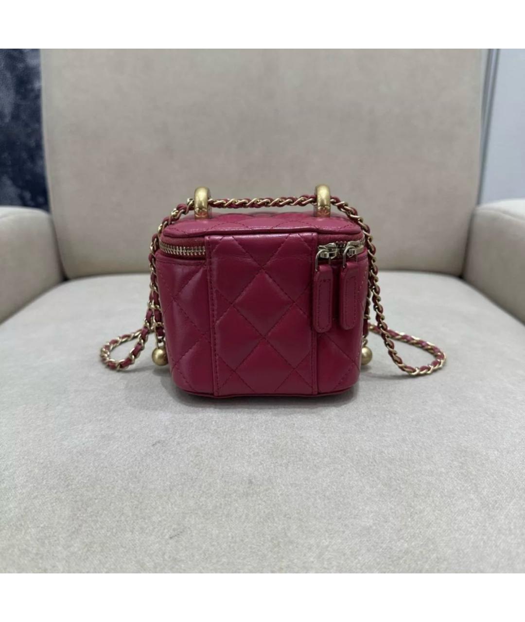 CHANEL Бордовая кожаная сумка через плечо, фото 2