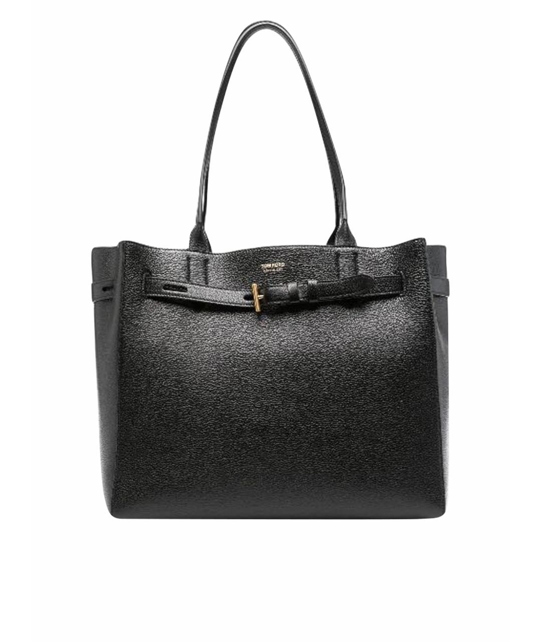 TOM FORD Черная кожаная сумка тоут, фото 1