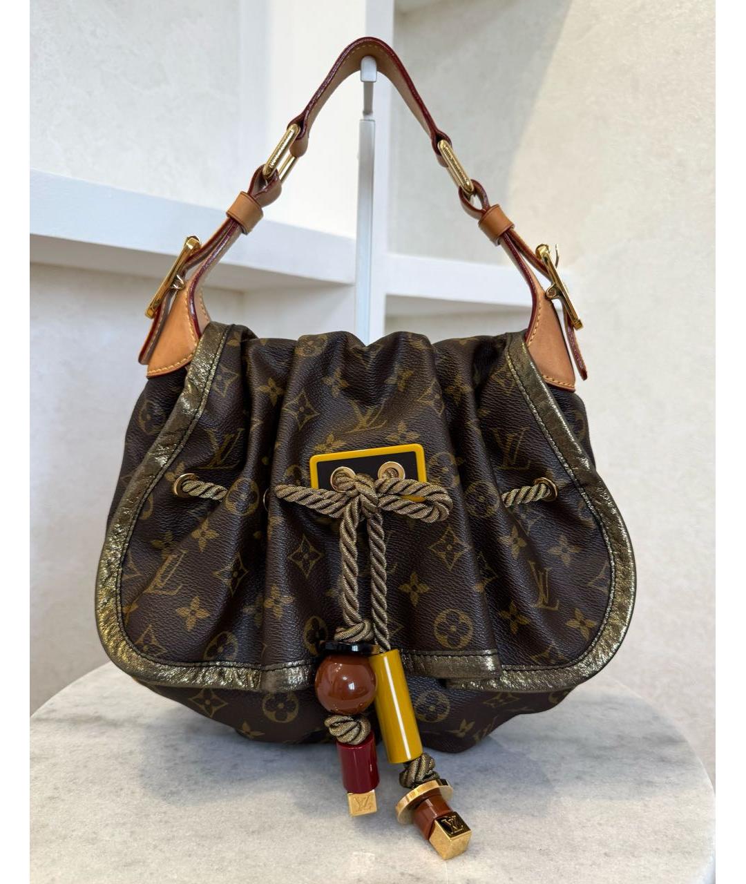 LOUIS VUITTON Коричневая кожаная сумка через плечо, фото 2