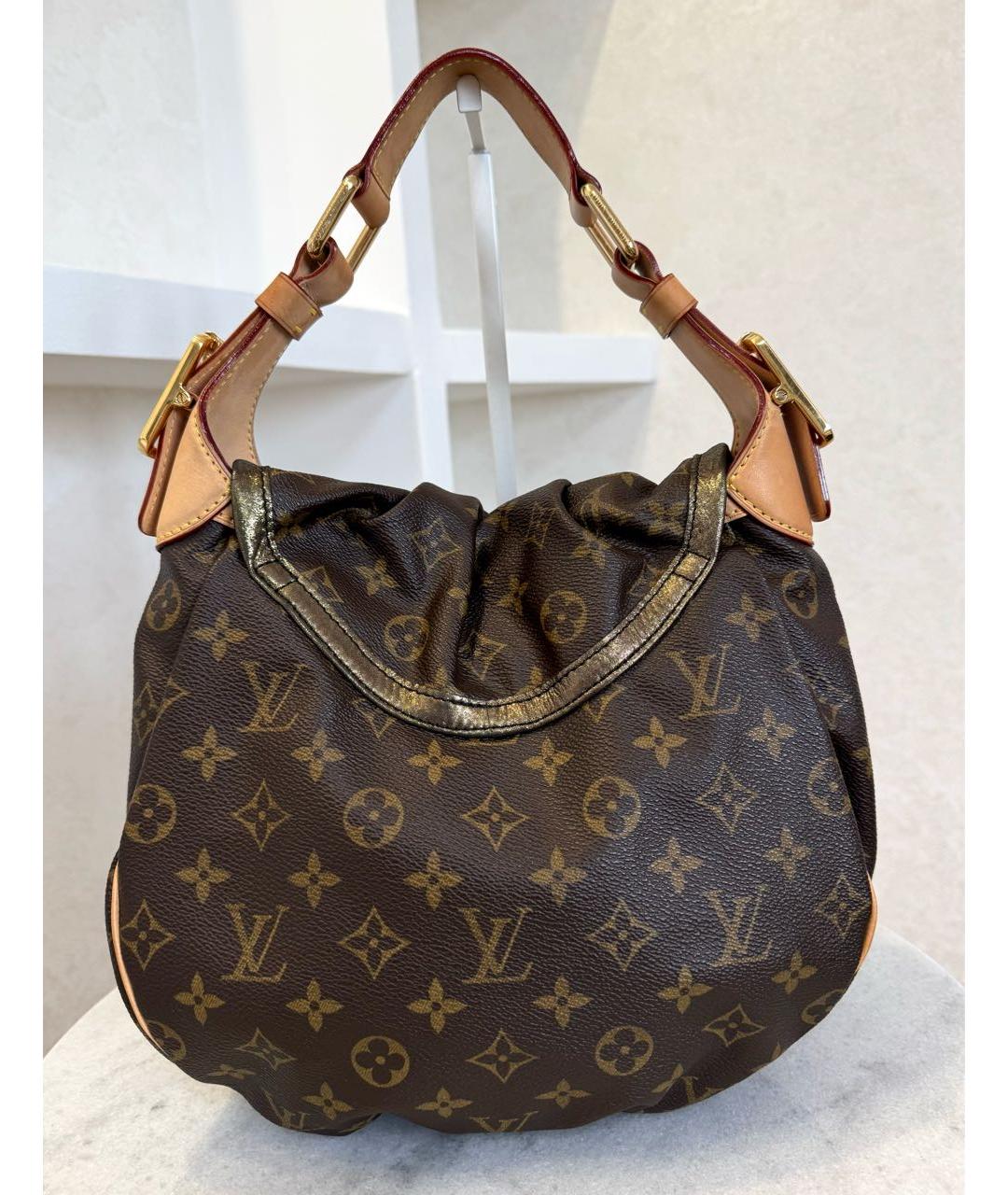 LOUIS VUITTON Коричневая кожаная сумка через плечо, фото 7