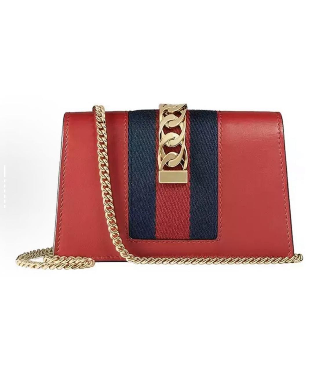 GUCCI Красная кожаная сумка с короткими ручками, фото 2