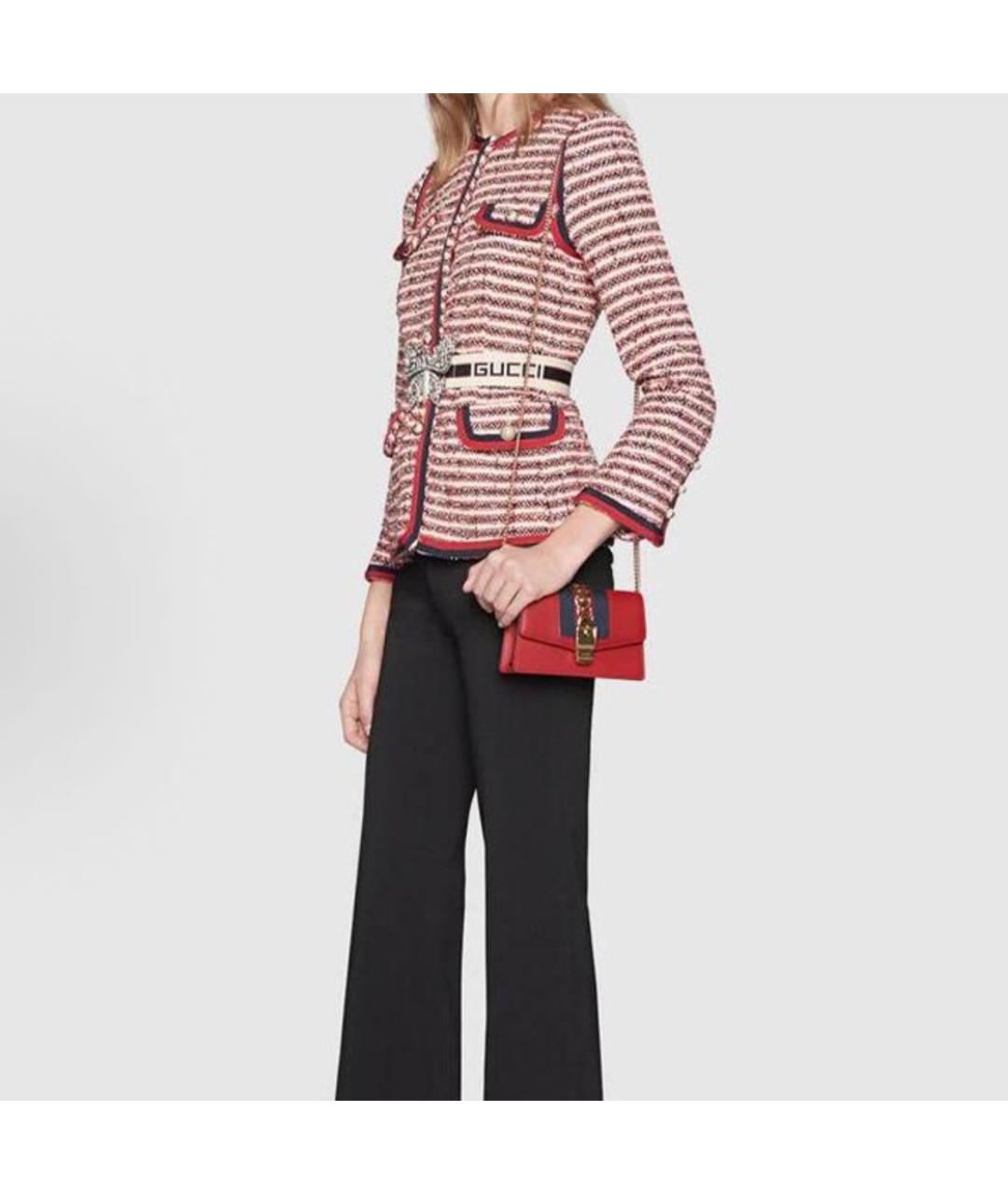 GUCCI Красная кожаная сумка с короткими ручками, фото 4