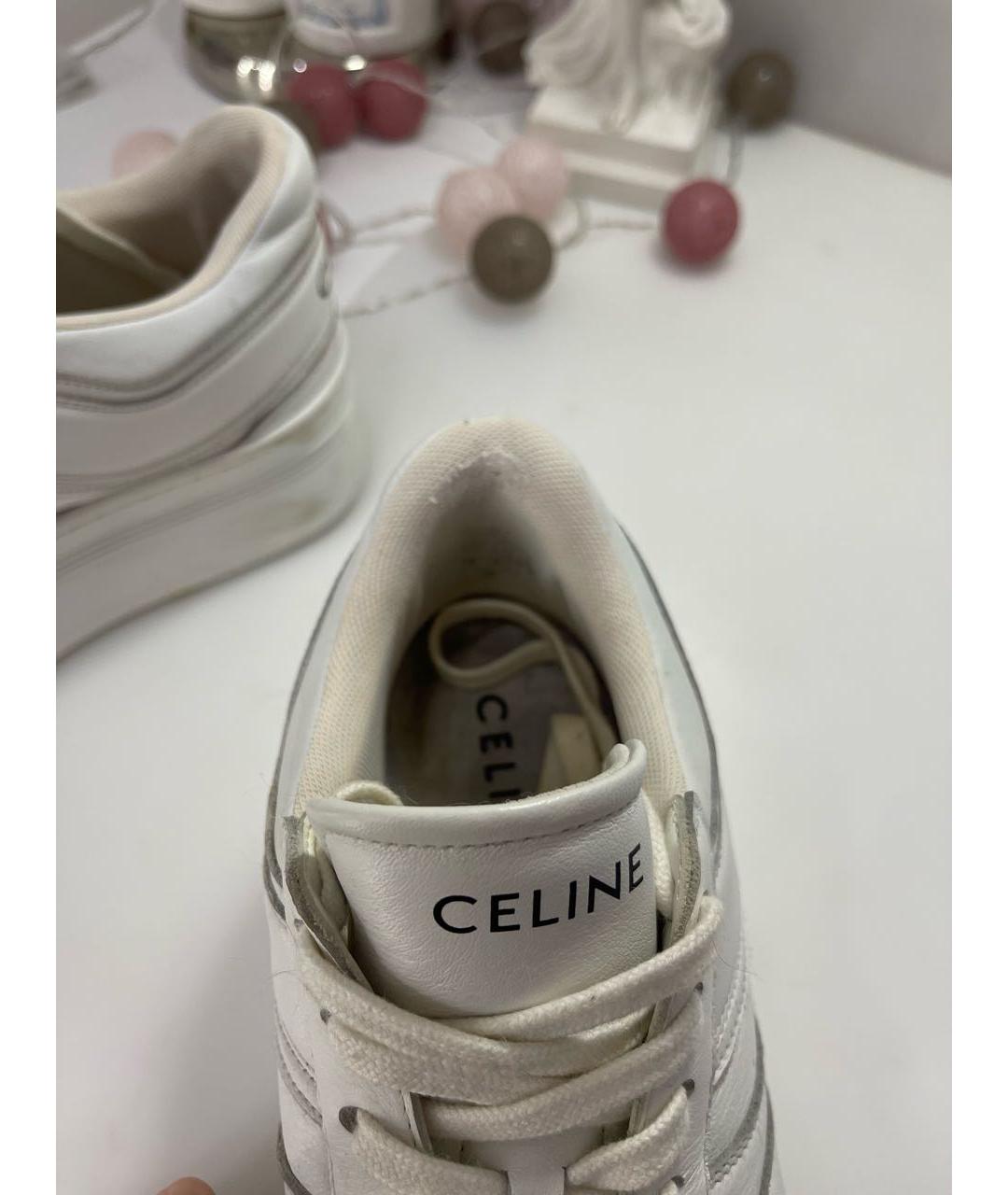 CELINE Белые кожаные кеды, фото 6