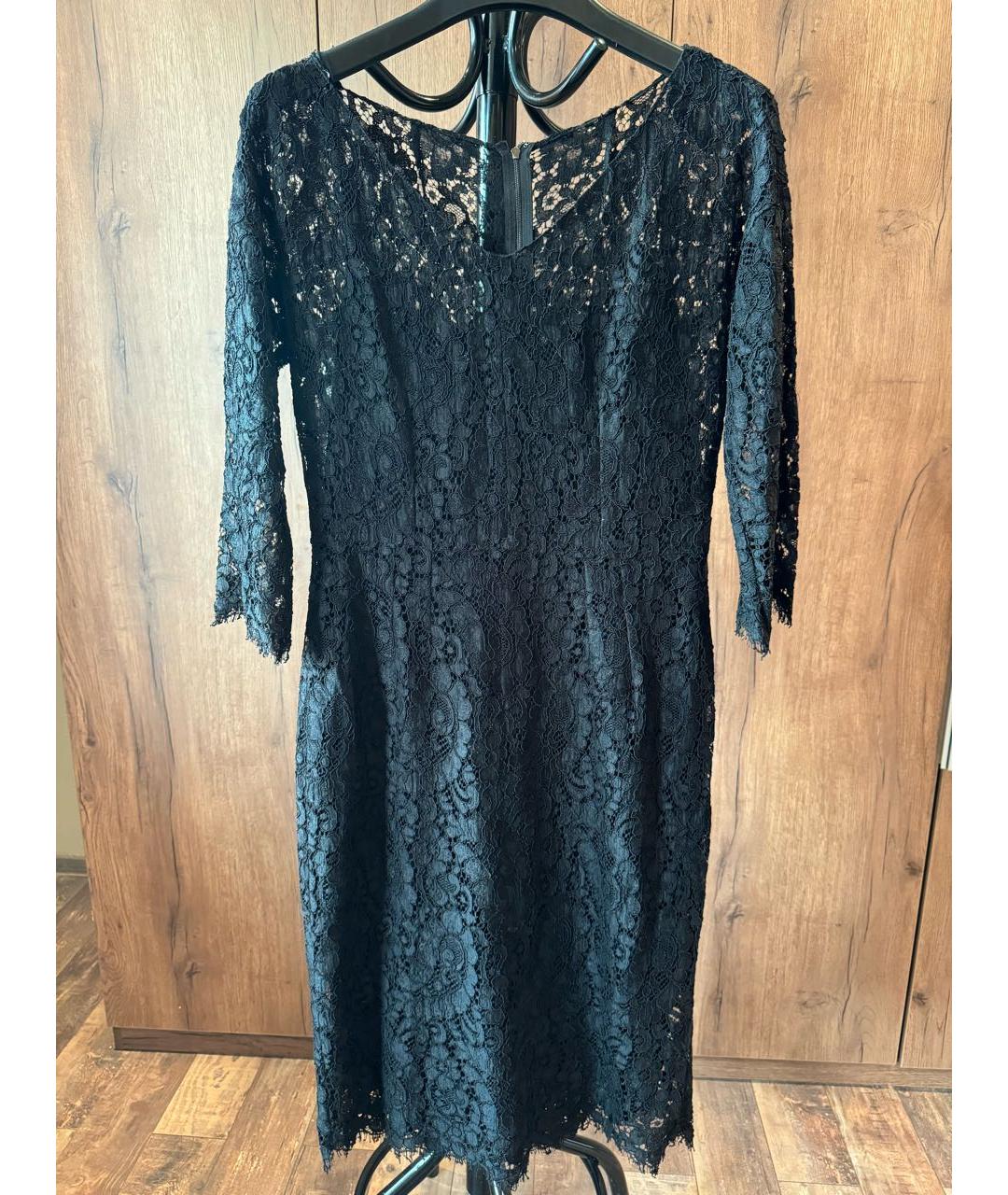 DOLCE&GABBANA Черное шелковое коктейльное платье, фото 2