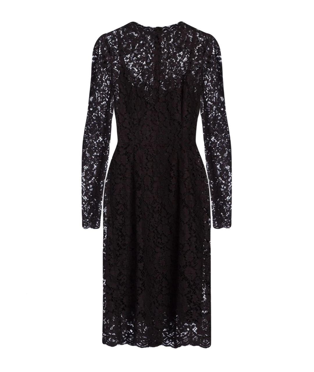 DOLCE&GABBANA Черное шелковое коктейльное платье, фото 7