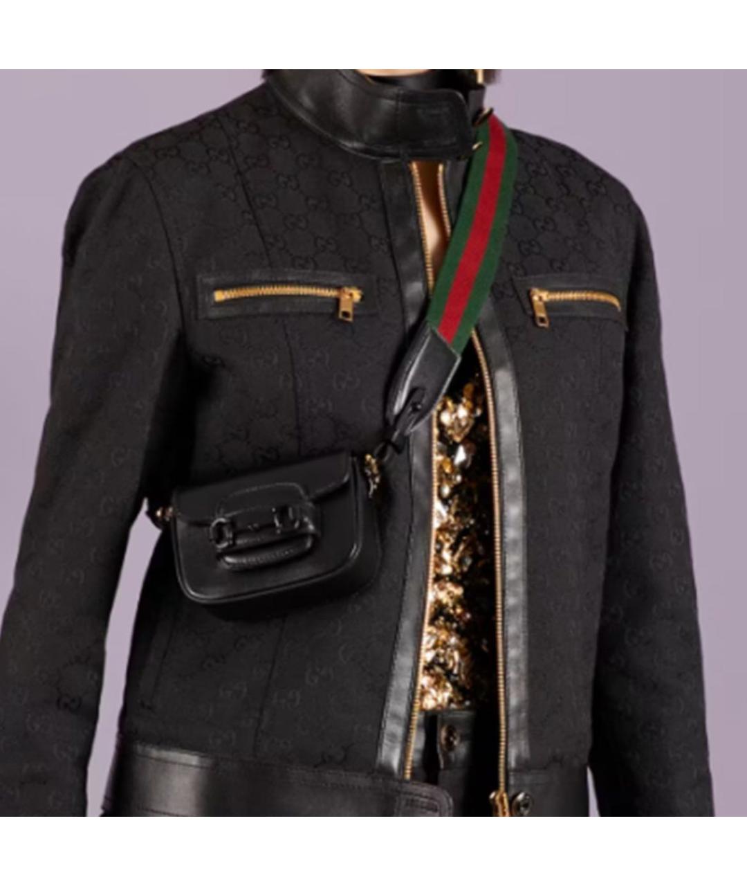 GUCCI Черная кожаная сумка с короткими ручками, фото 4