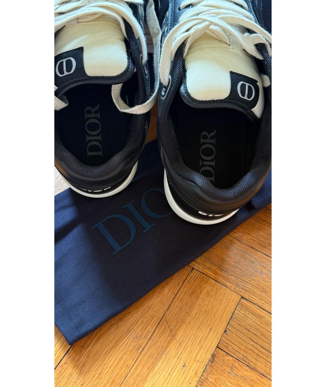 CHRISTIAN DIOR Черные кожаные низкие кроссовки / кеды, фото 3