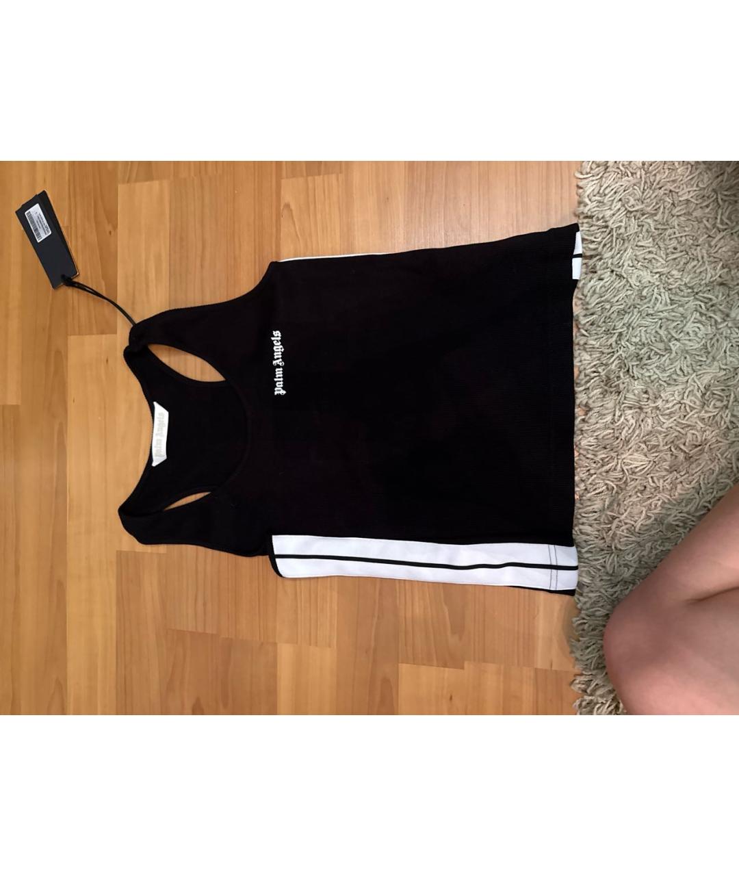 PALM ANGELS Черная хлопковая майка, фото 4