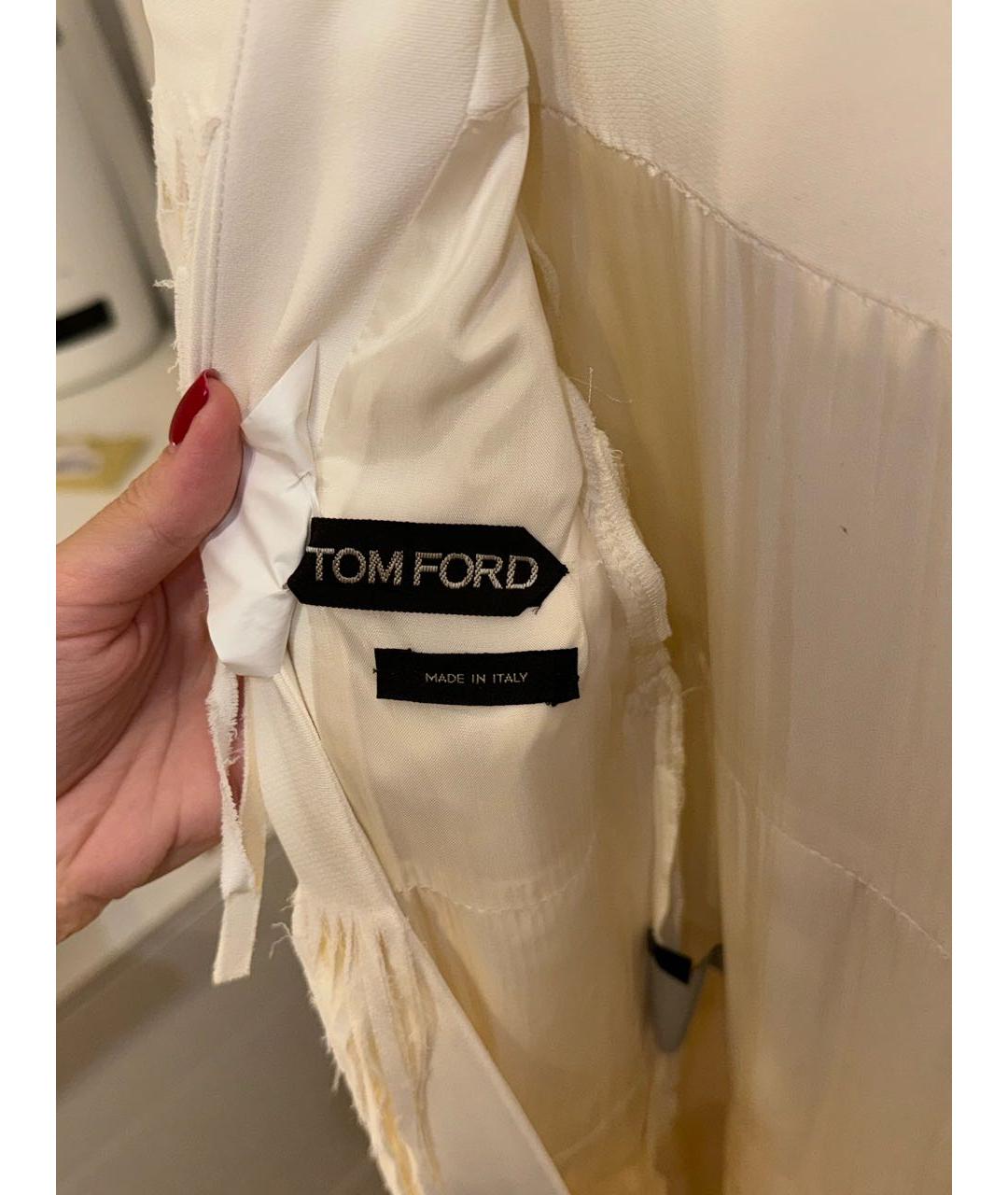 TOM FORD Белое вискозное вечернее платье, фото 4