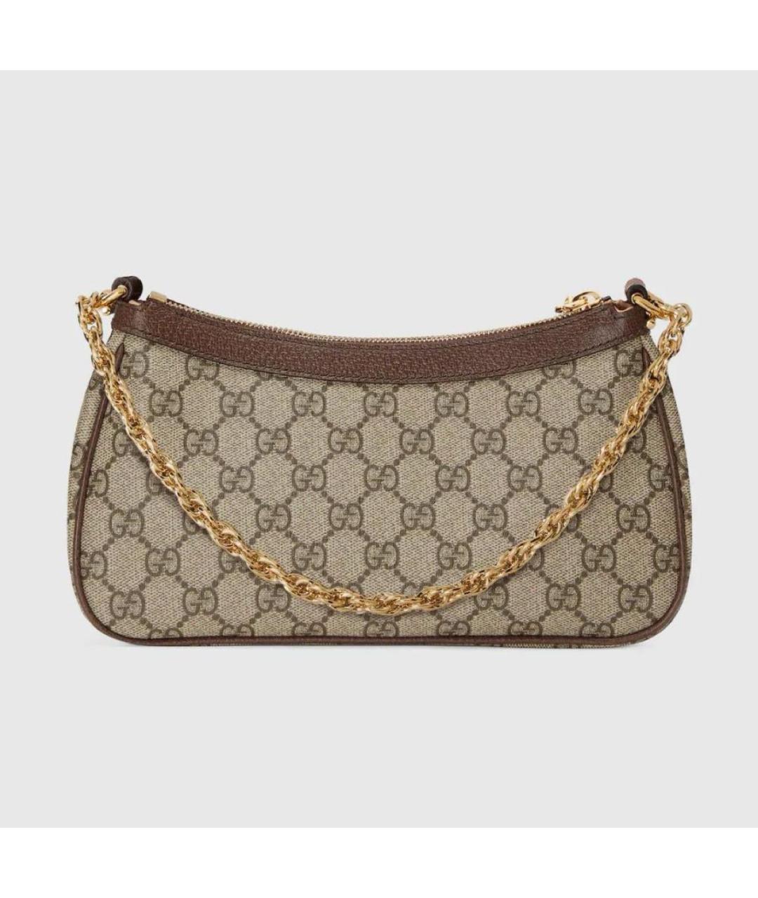 GUCCI Бежевая кожаная сумка через плечо, фото 3