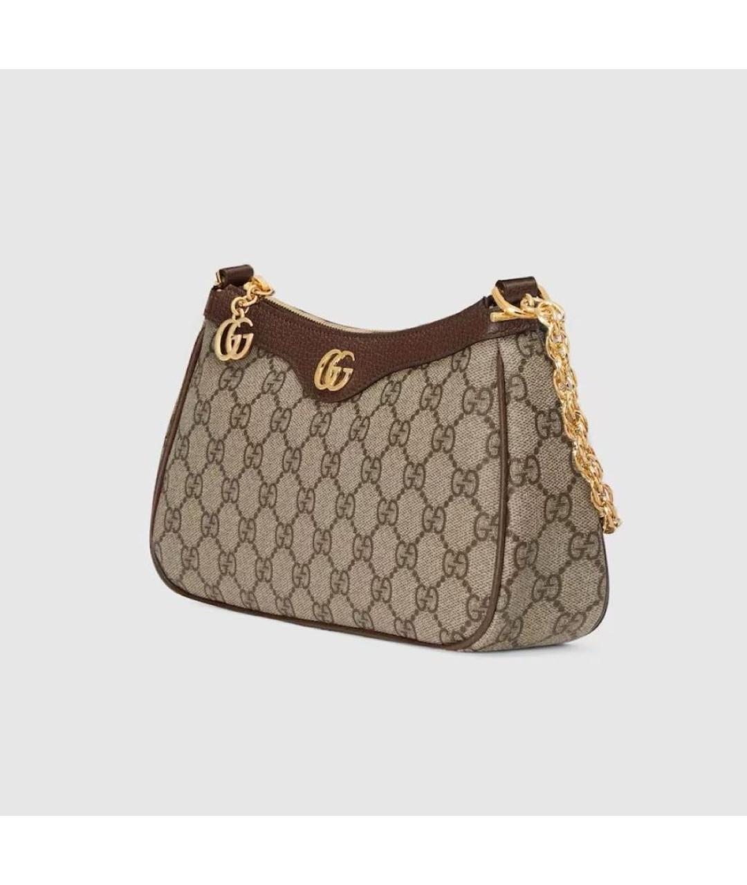 GUCCI Бежевая кожаная сумка через плечо, фото 2