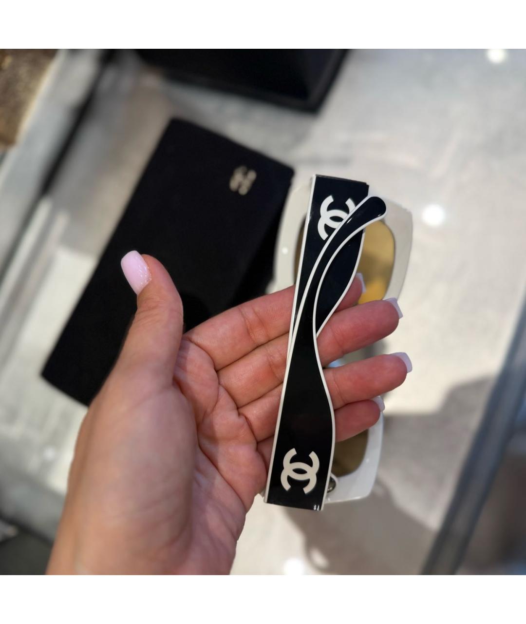 CHANEL Черные пластиковые солнцезащитные очки, фото 5