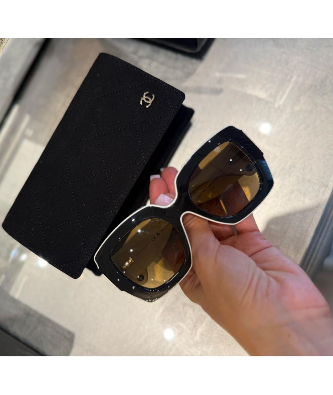 CHANEL Черные пластиковые солнцезащитные очки, фото 6