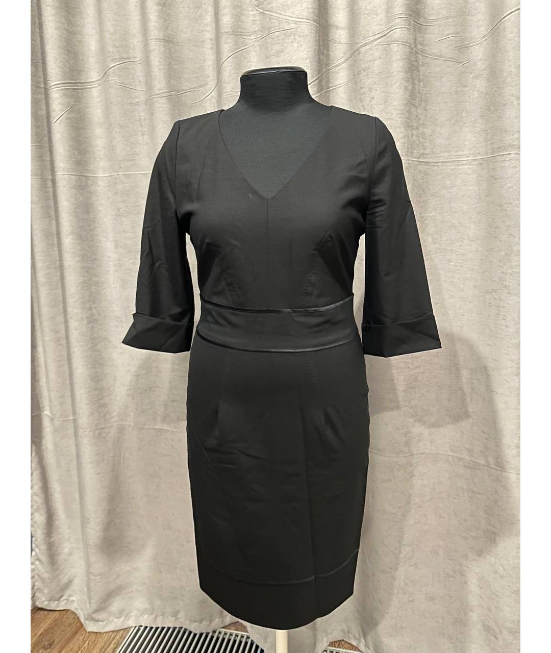 HUGO BOSS Черное шерстяное повседневное платье, фото 3