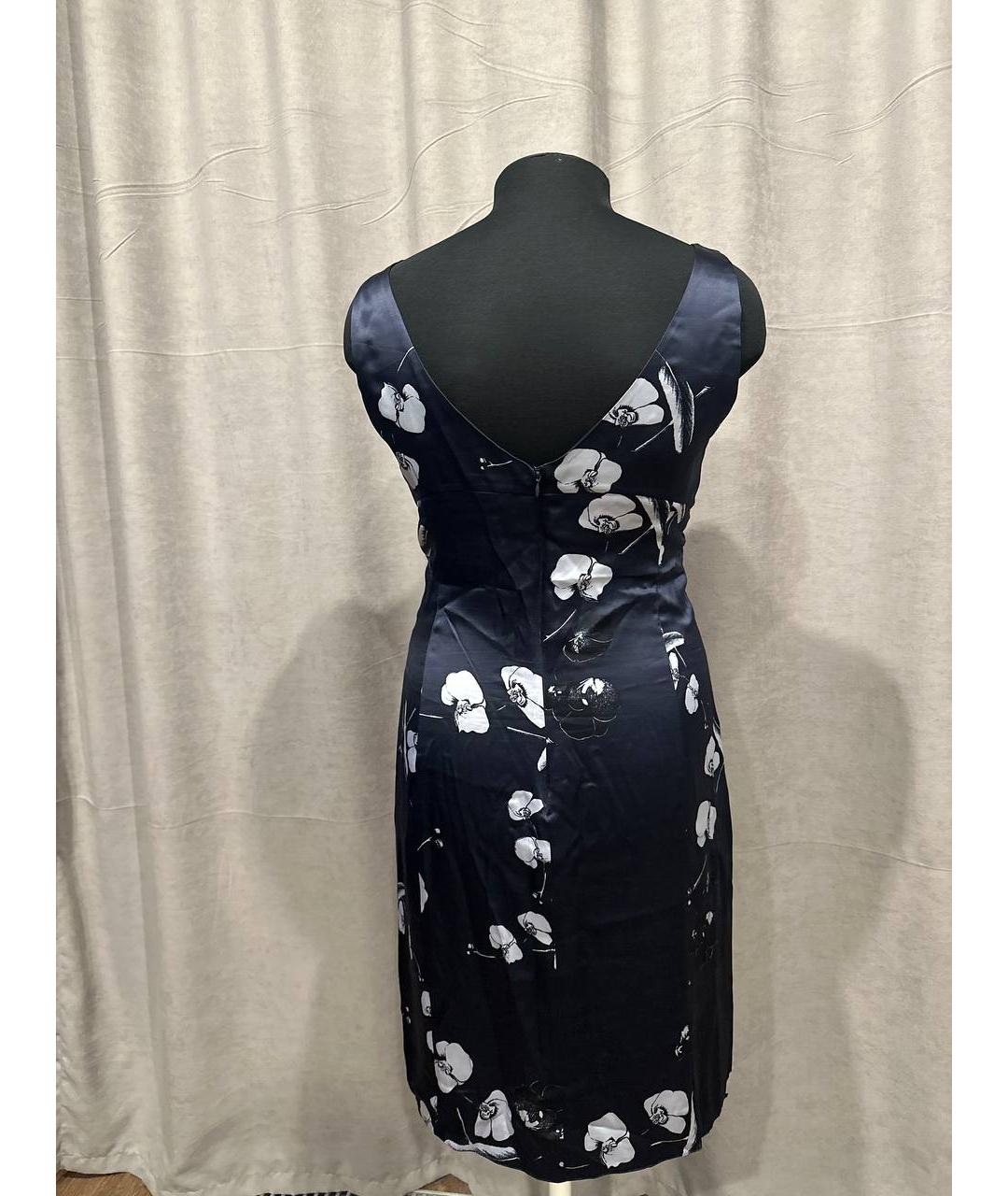 ARMANI COLLEZIONI Темно-синее шелковое коктейльное платье, фото 4