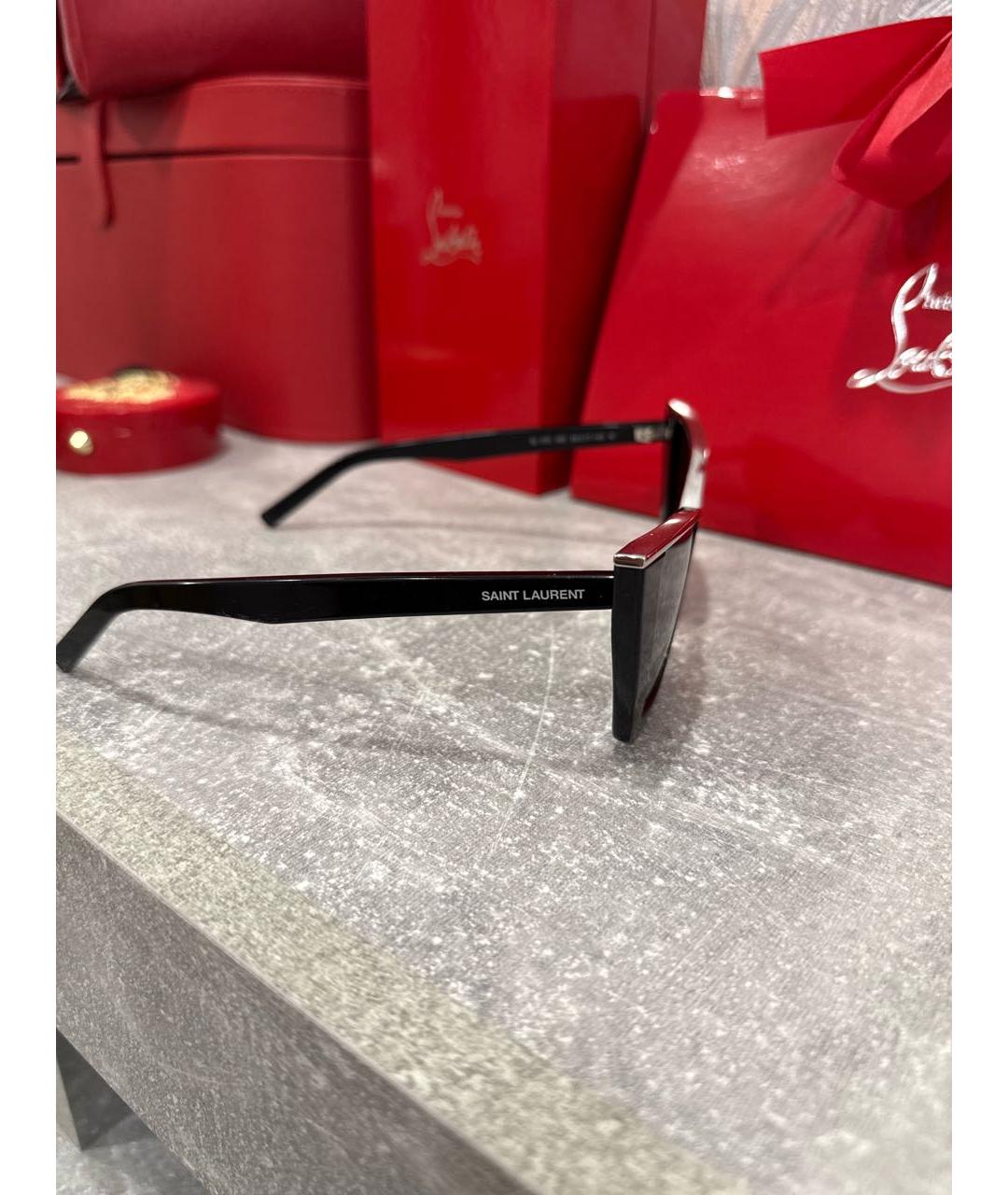 SAINT LAURENT Черные пластиковые солнцезащитные очки, фото 2