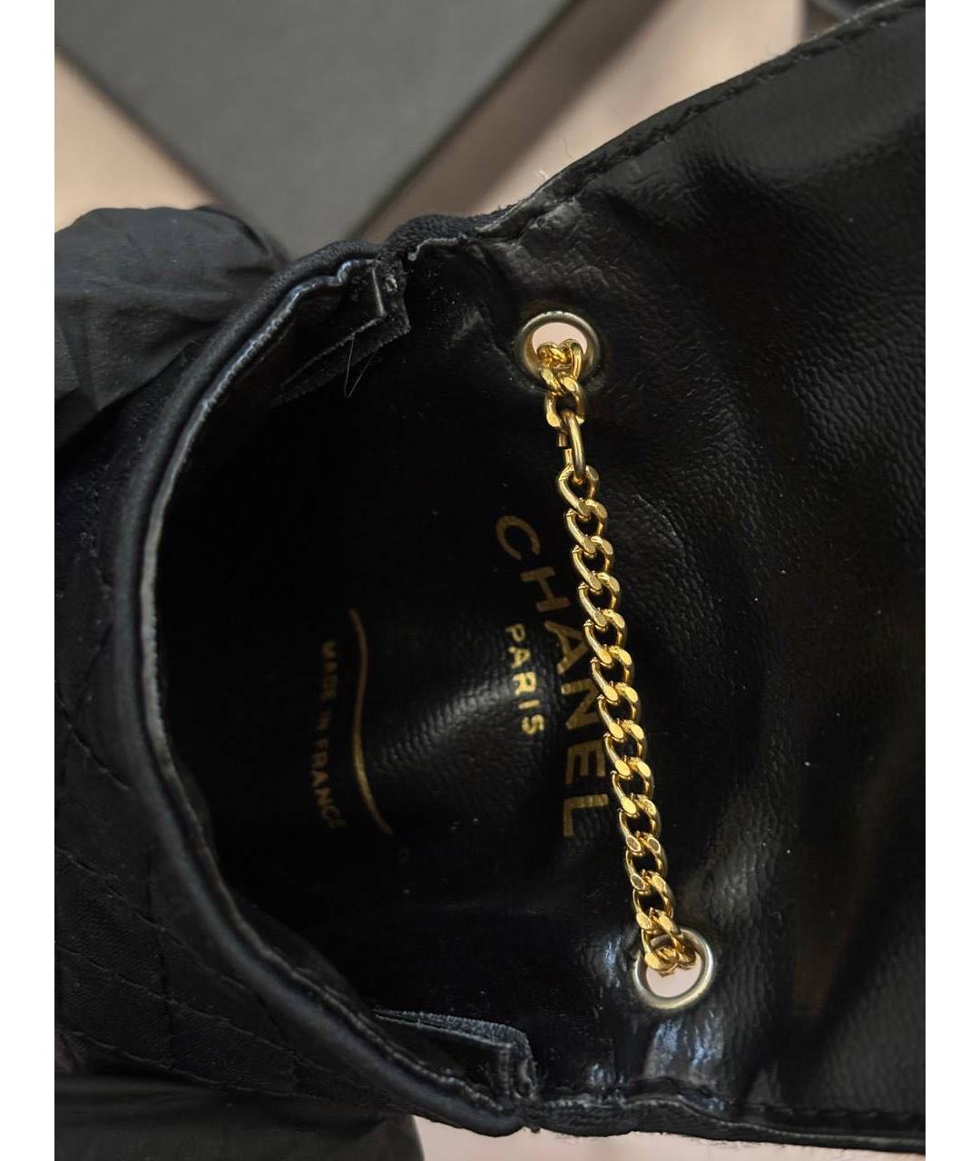 CHANEL Черная шелковая сумка через плечо, фото 4