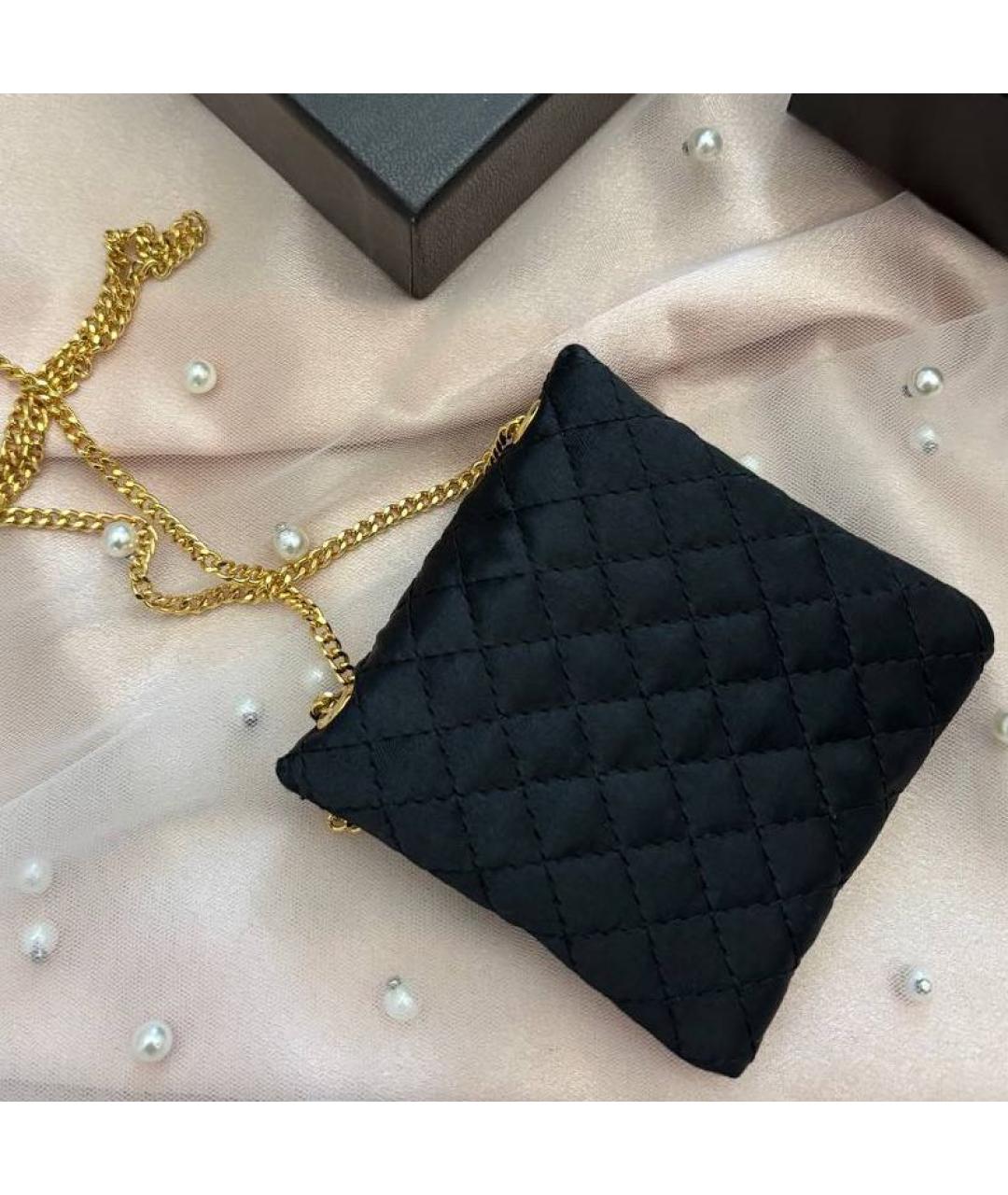 CHANEL Черная шелковая сумка через плечо, фото 2