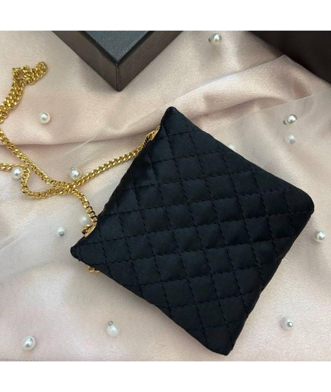 CHANEL Черная шелковая сумка через плечо, фото 3