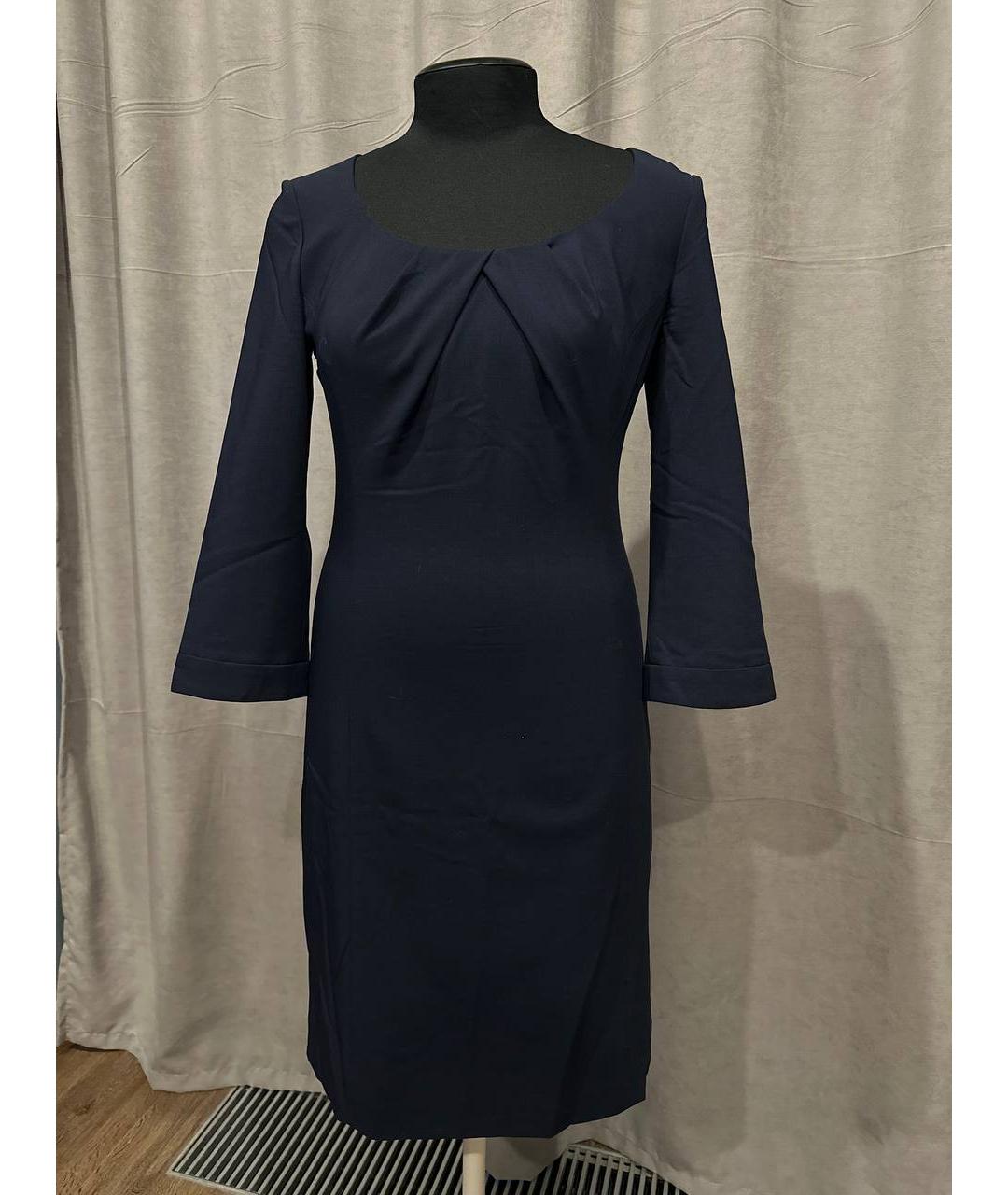 ARMANI COLLEZIONI Темно-синее шерстяное повседневное платье, фото 4