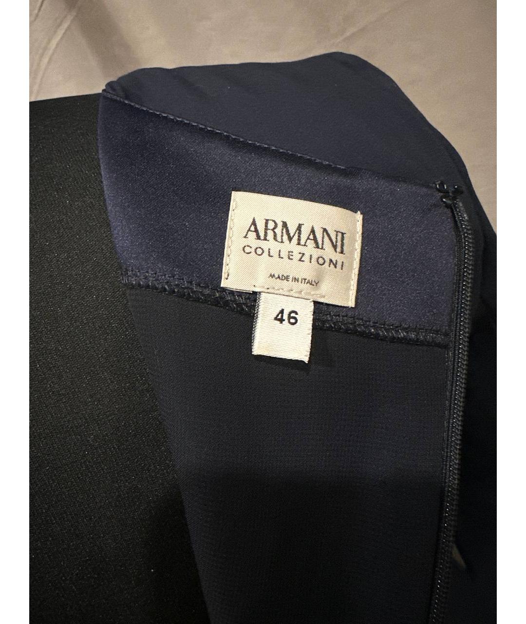 ARMANI COLLEZIONI Темно-синее шерстяное повседневное платье, фото 3