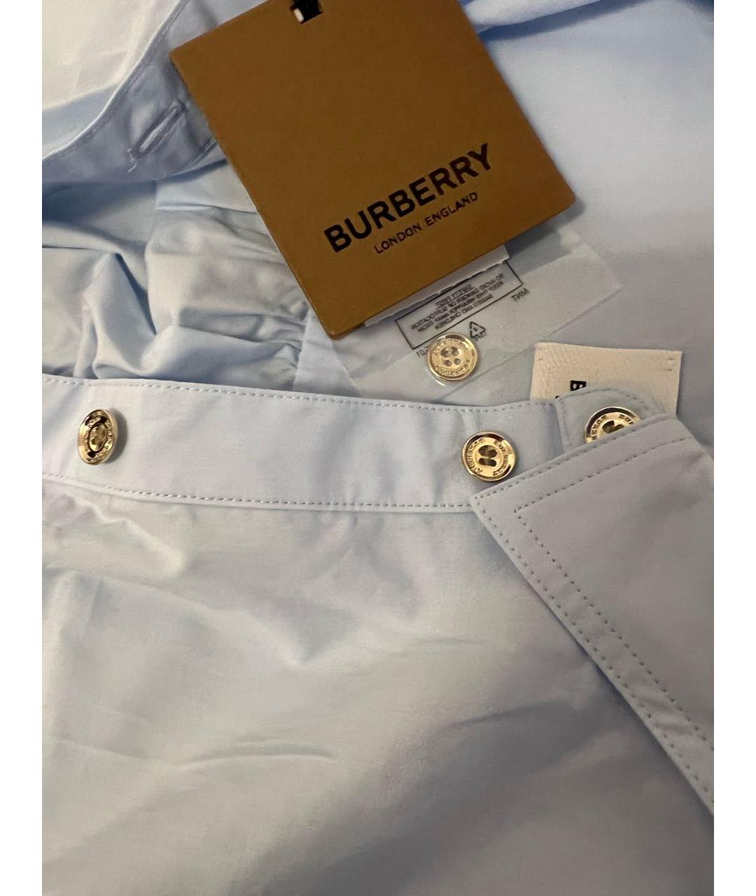 BURBERRY Голубое хлопковое повседневное платье, фото 5