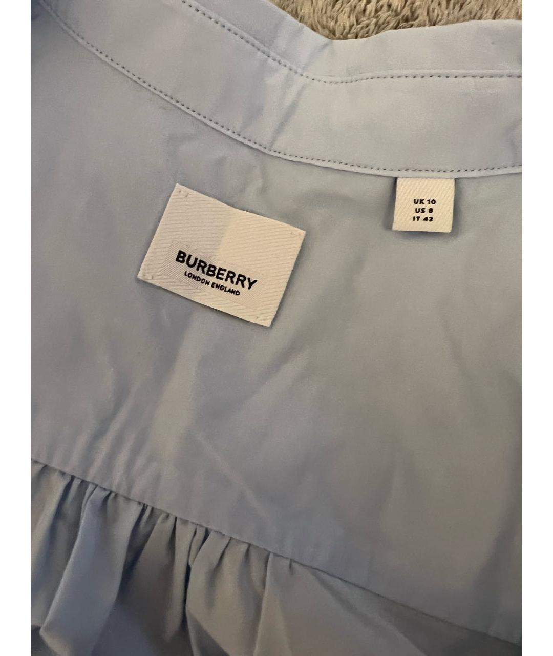 BURBERRY Голубое хлопковое повседневное платье, фото 3