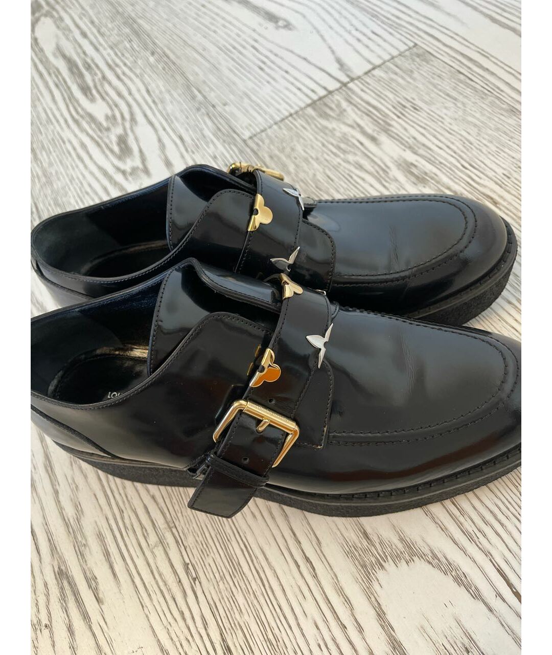 LOUIS VUITTON Черные кожаные лоферы, фото 3