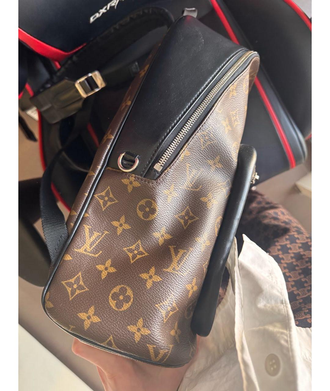 LOUIS VUITTON Коричневый кожаный рюкзак, фото 5