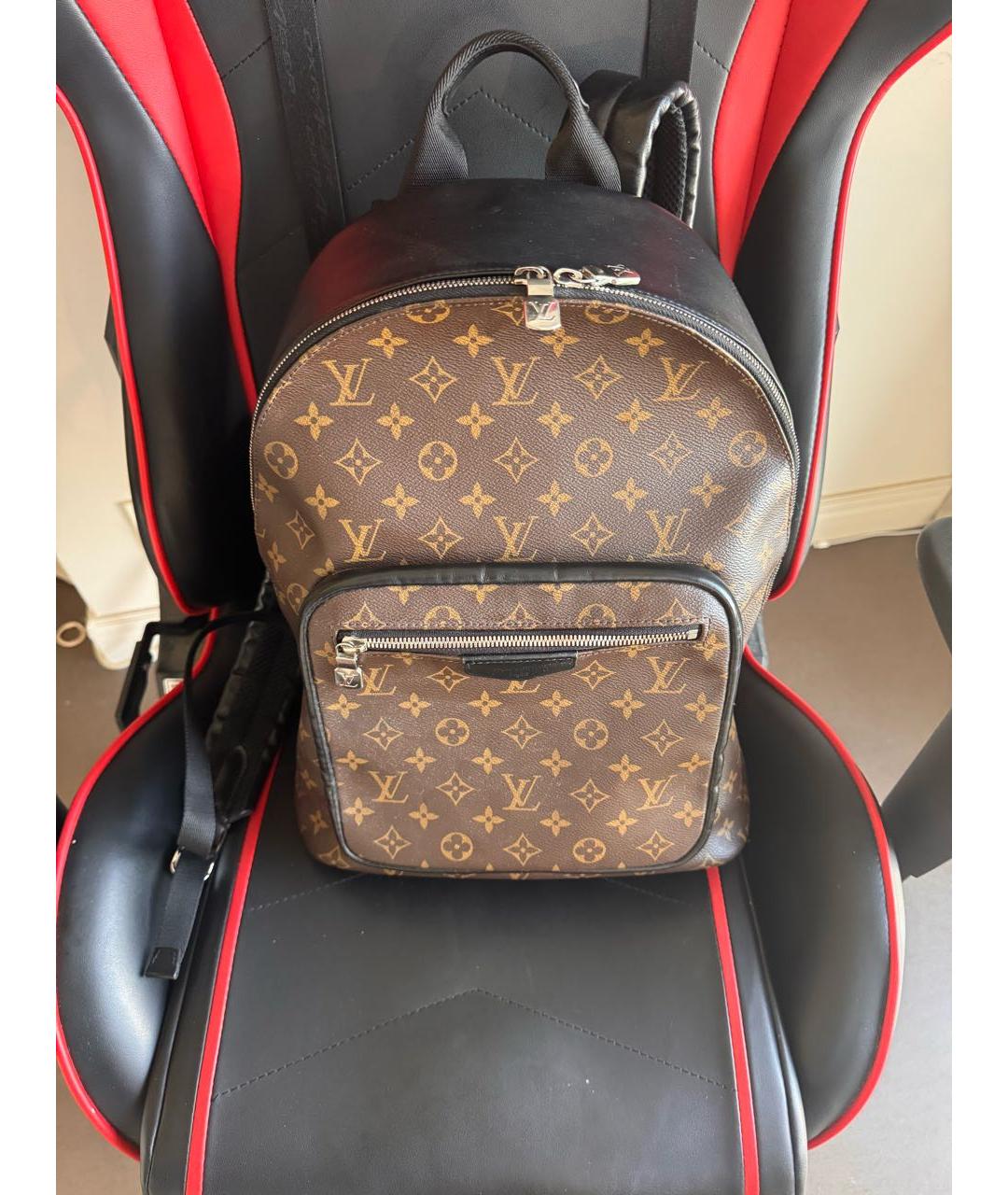 LOUIS VUITTON Коричневый кожаный рюкзак, фото 8