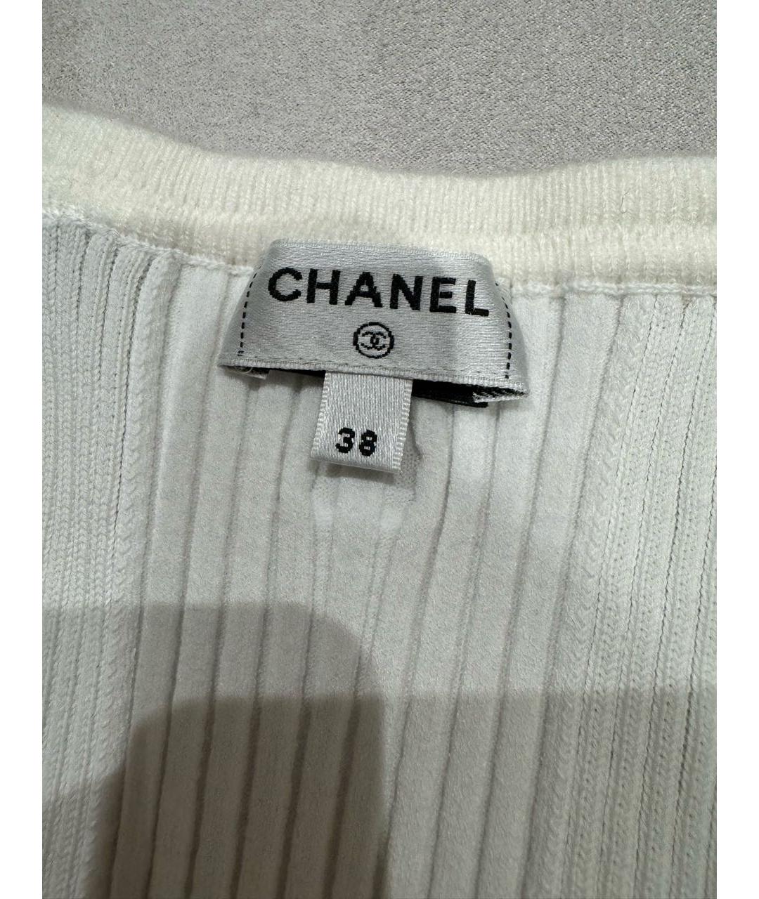 CHANEL Белая хлопковая майка, фото 5