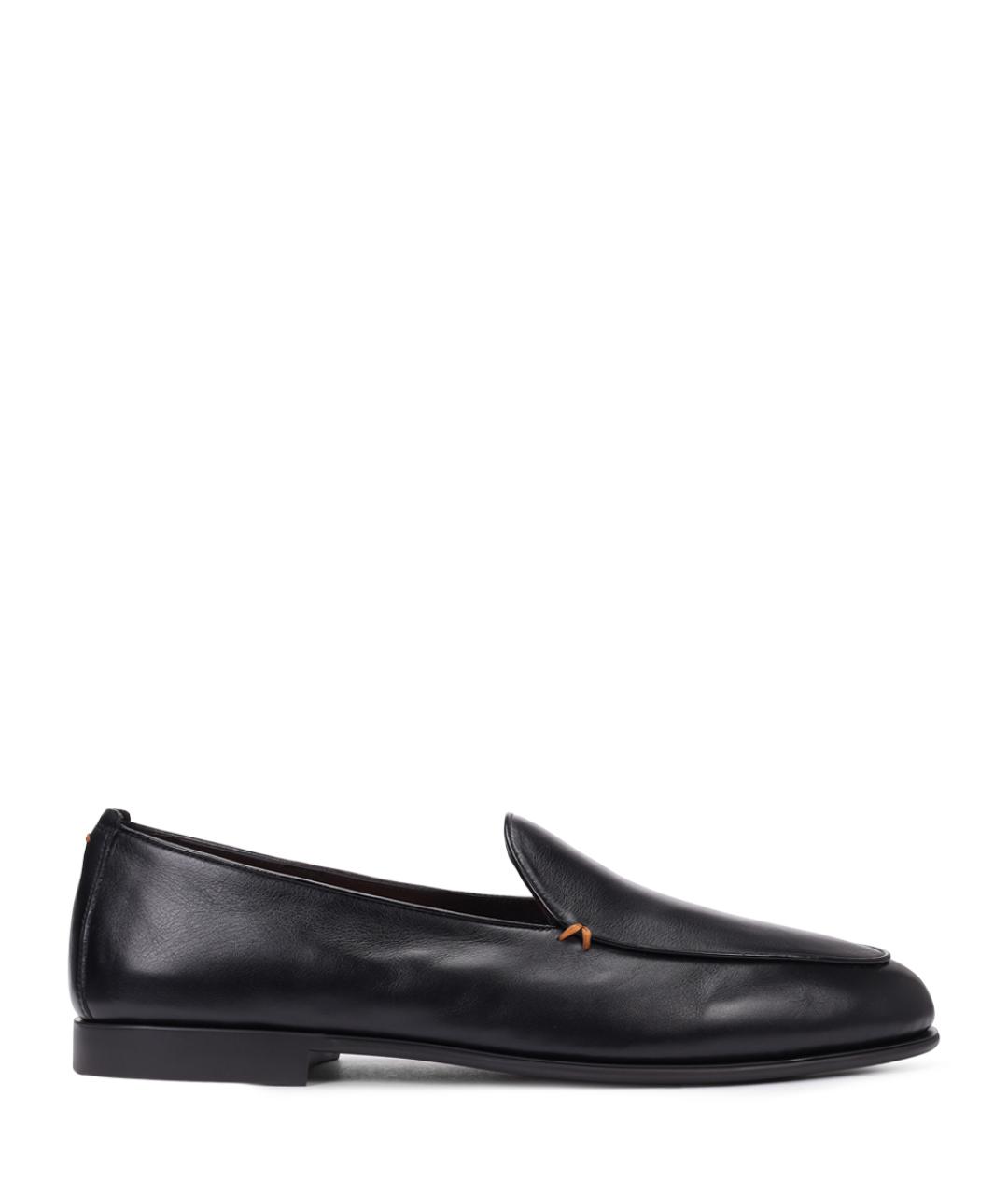 SANTONI Черные кожаные лоферы, фото 1