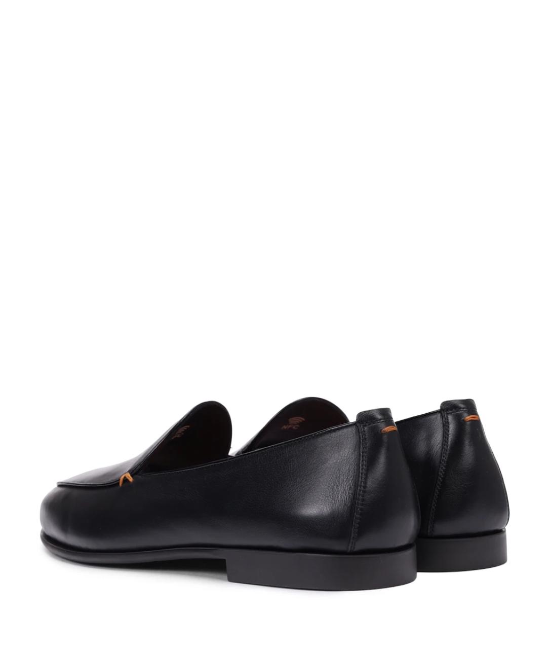 SANTONI Черные кожаные лоферы, фото 3