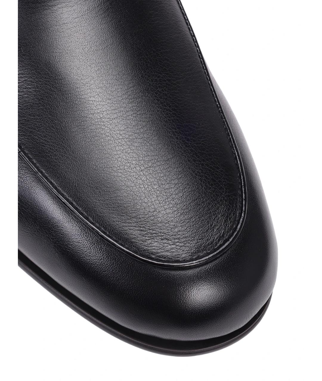 SANTONI Черные кожаные лоферы, фото 4