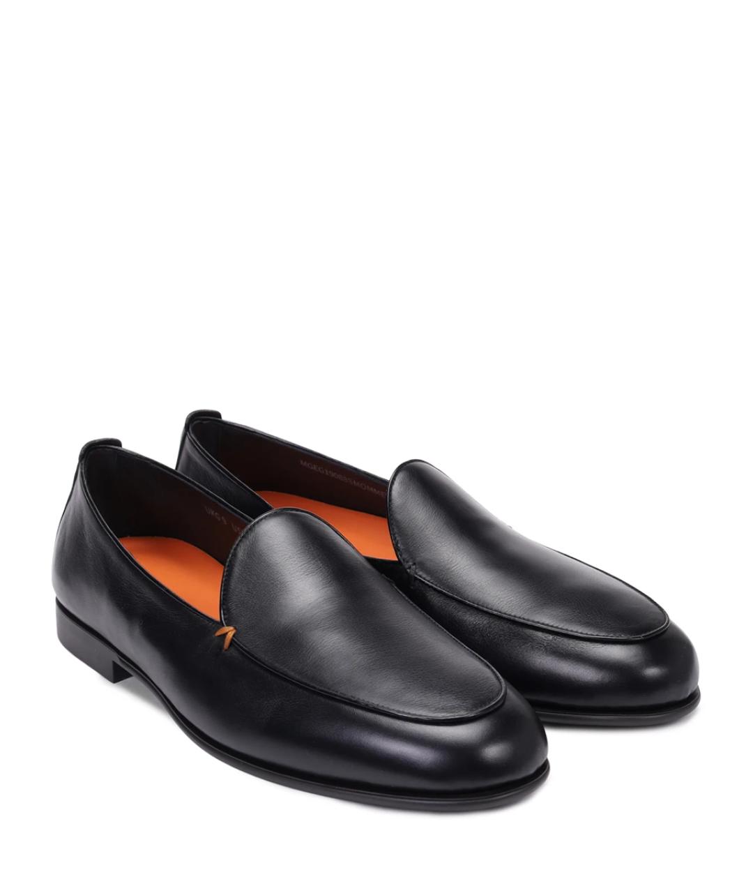 SANTONI Черные кожаные лоферы, фото 2