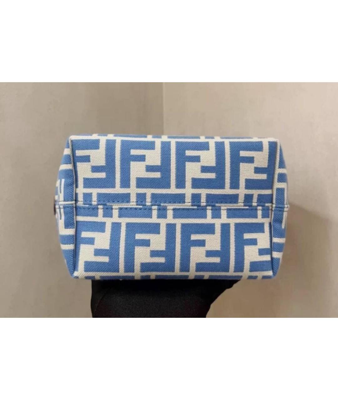 FENDI Голубая замшевая пляжная сумка, фото 4