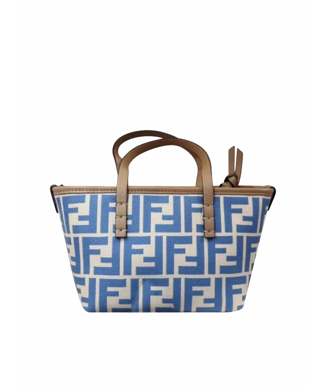 FENDI Голубая замшевая пляжная сумка, фото 1