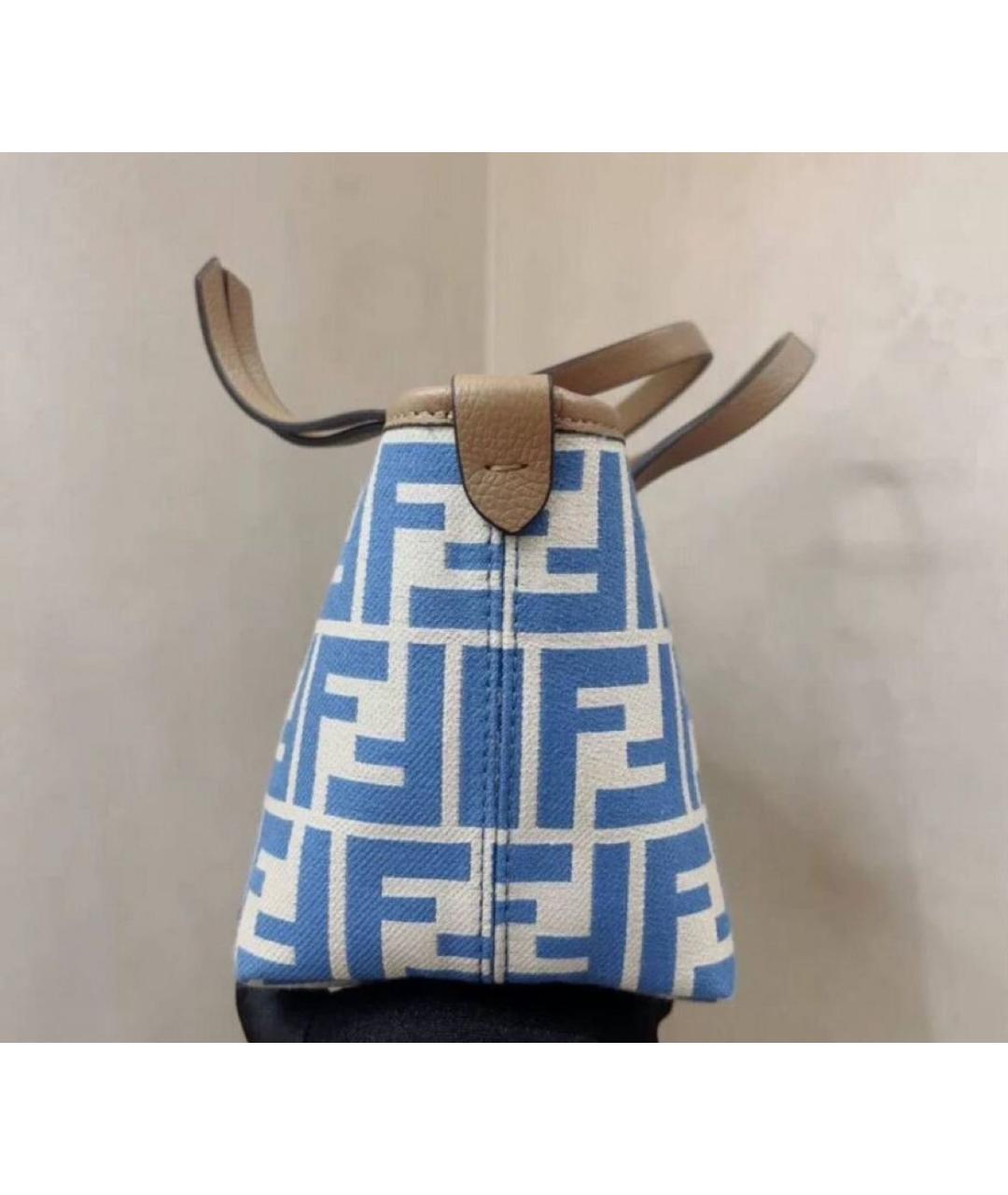 FENDI Голубая замшевая пляжная сумка, фото 5