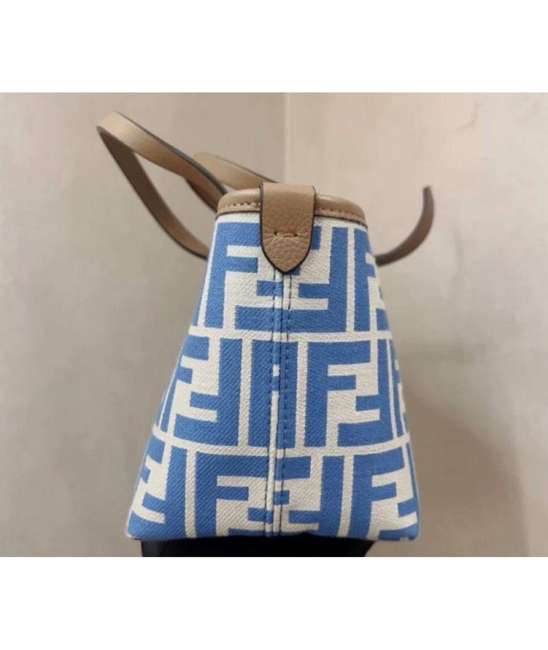 FENDI Голубая замшевая пляжная сумка, фото 6