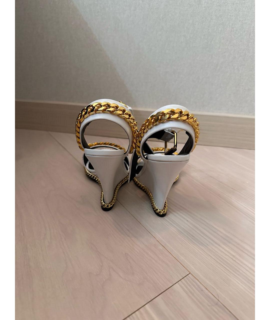 GIUSEPPE ZANOTTI DESIGN Белые кожаные босоножки, фото 4