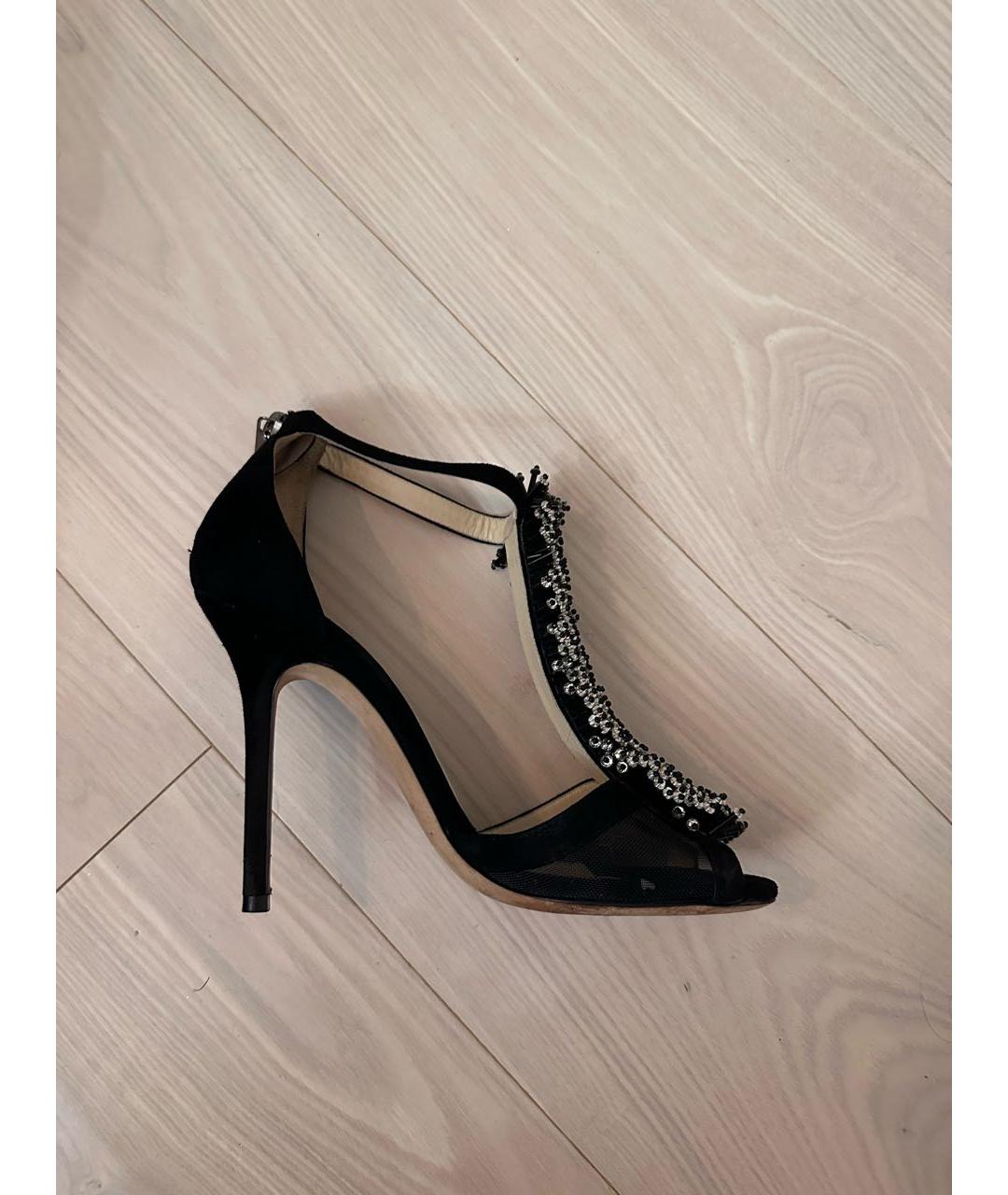 JIMMY CHOO Черные замшевые босоножки, фото 5