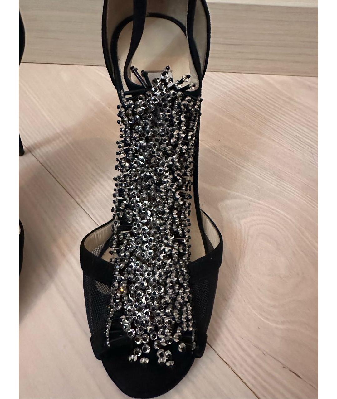 JIMMY CHOO Черные замшевые босоножки, фото 2