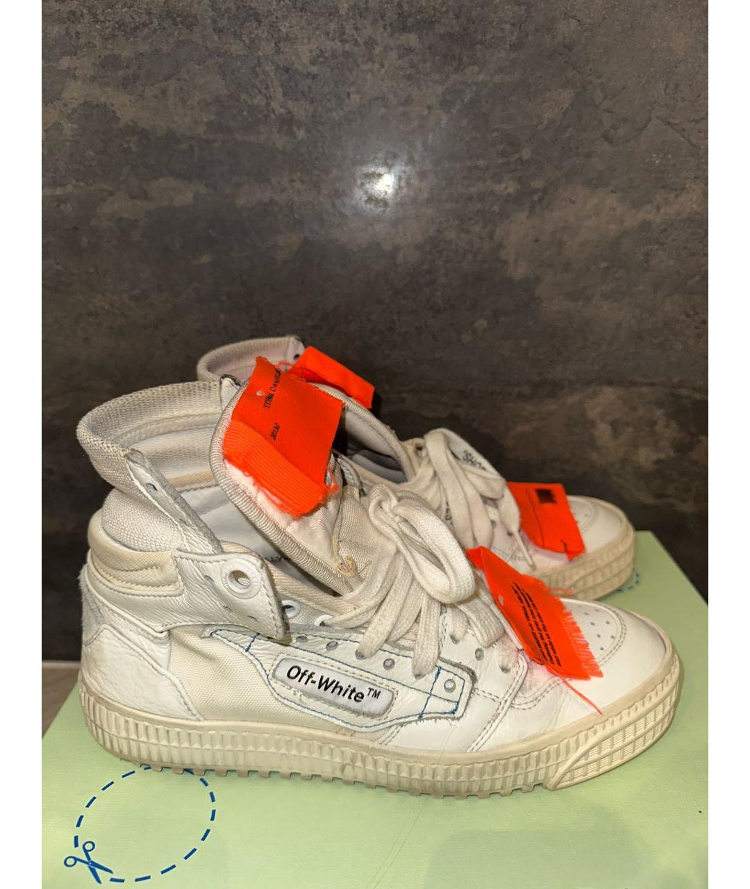 OFF-WHITE Белые текстильные кеды, фото 5