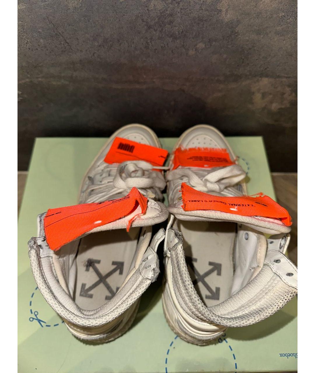 OFF-WHITE Белые текстильные кеды, фото 3