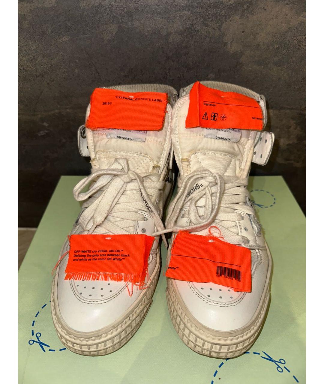 OFF-WHITE Белые текстильные кеды, фото 2