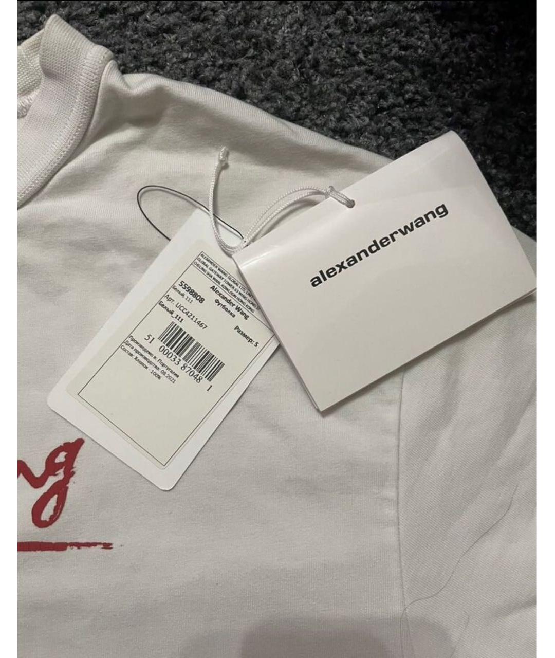 ALEXANDER WANG Белая хлопковая футболка, фото 2