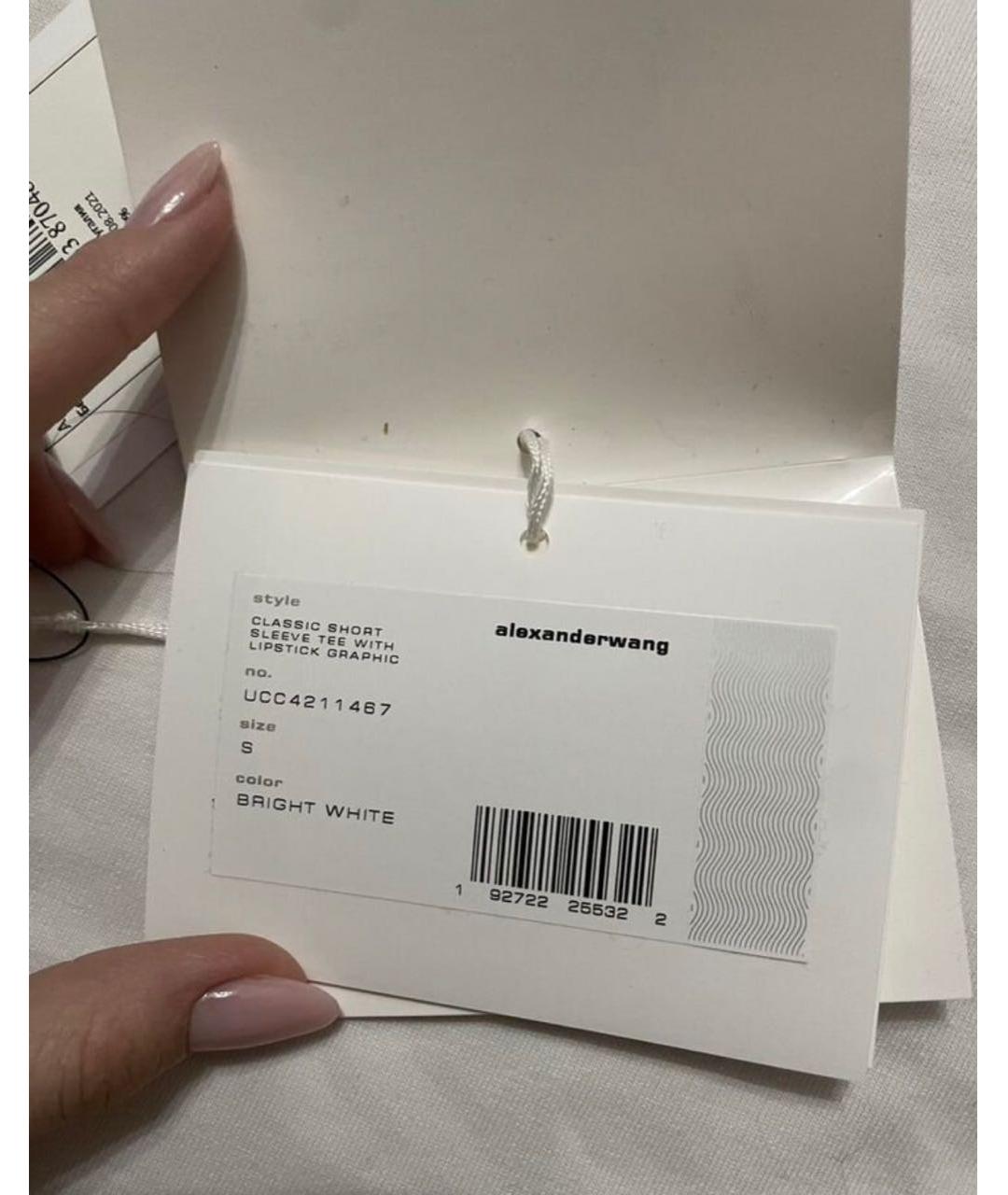 ALEXANDER WANG Белая хлопковая футболка, фото 3