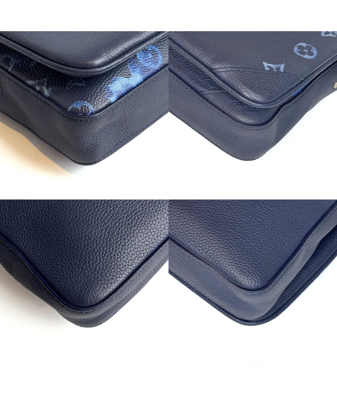 LOUIS VUITTON Темно-синяя кожаная сумка на плечо, фото 8