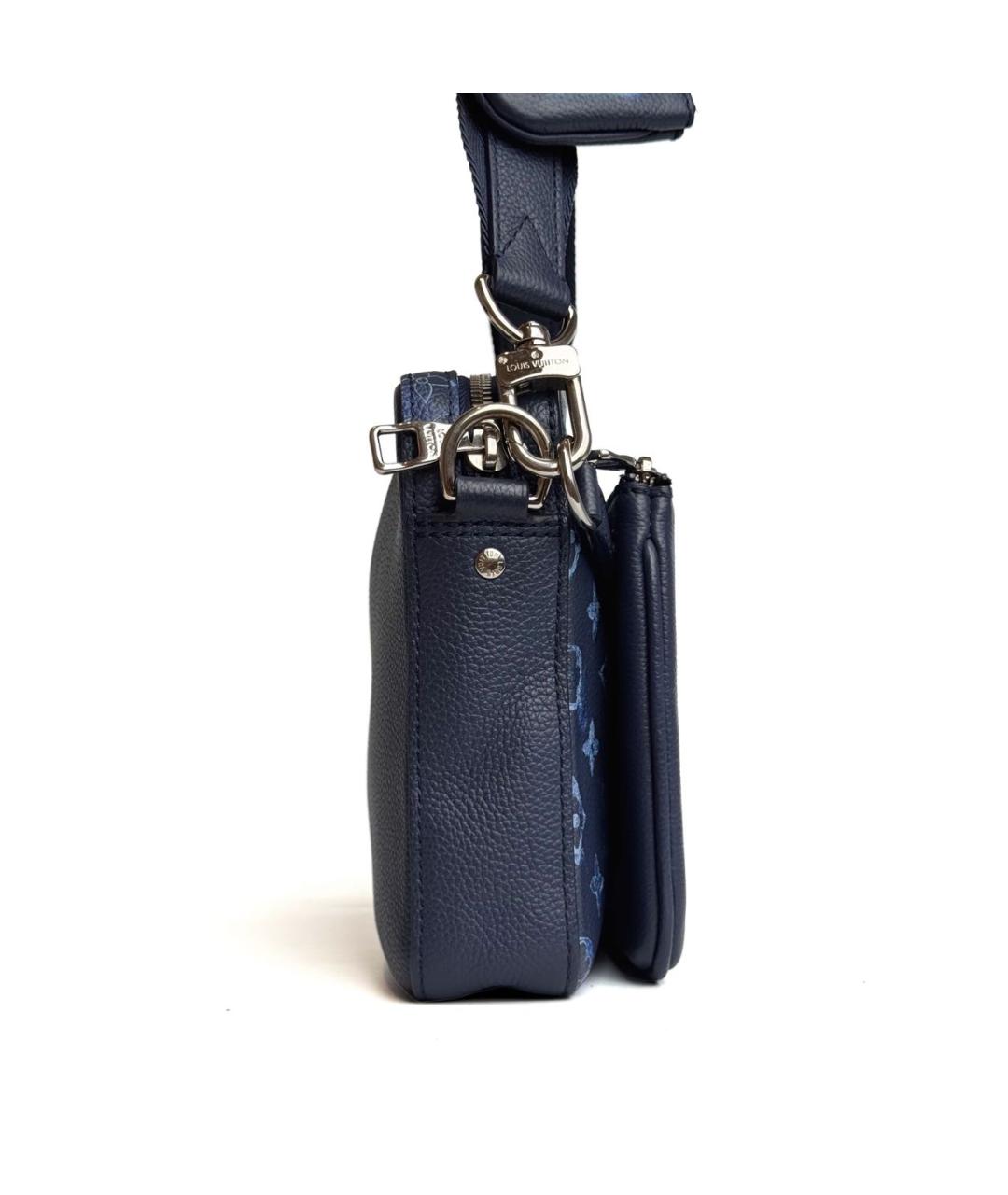 LOUIS VUITTON Темно-синяя кожаная сумка на плечо, фото 5