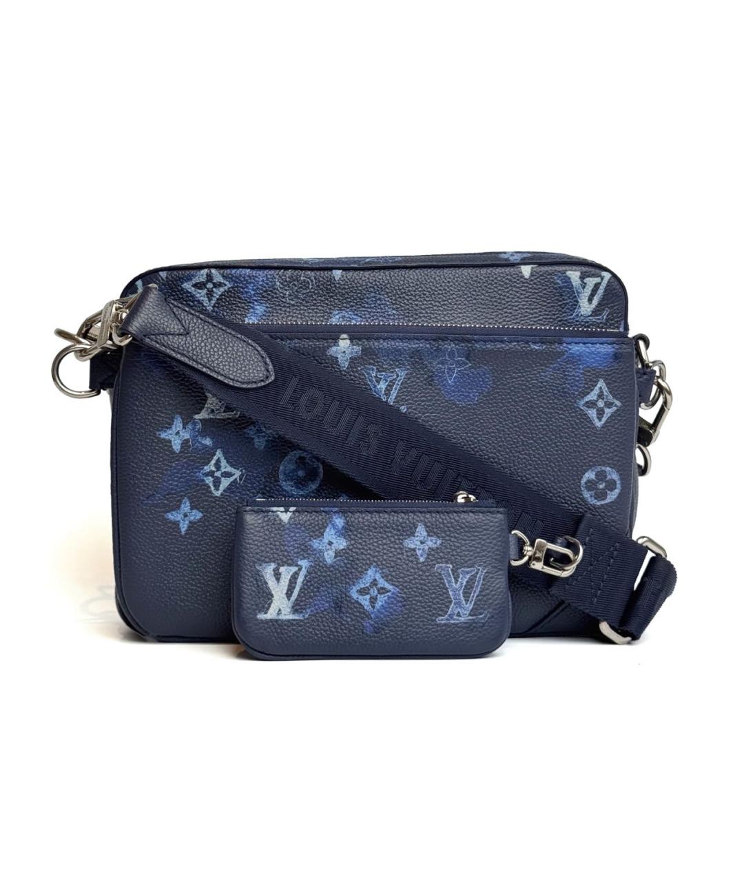 LOUIS VUITTON Темно-синяя кожаная сумка на плечо, фото 1